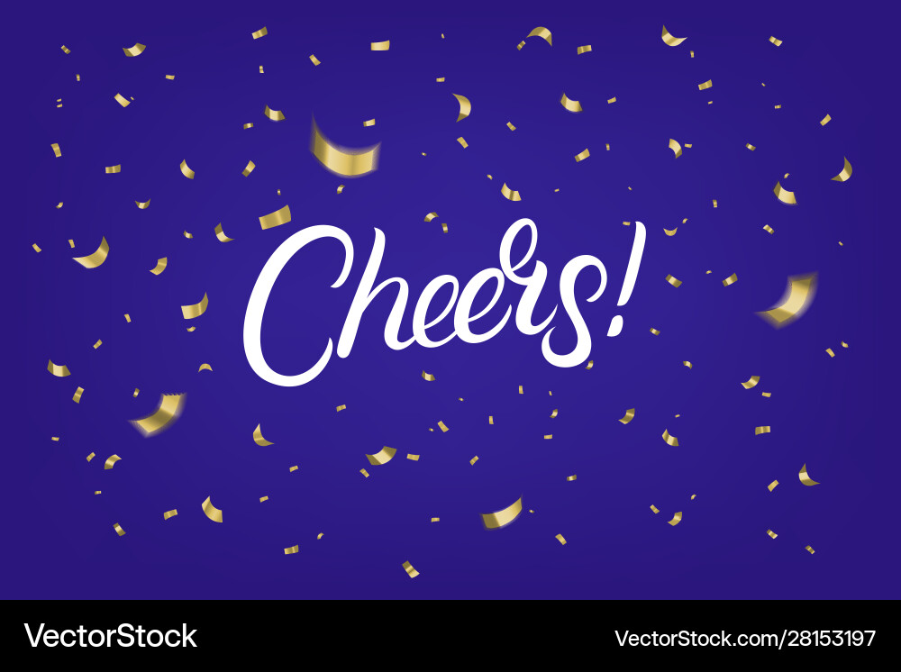 Cheers hand written lettering text Royalty Free Vector Image