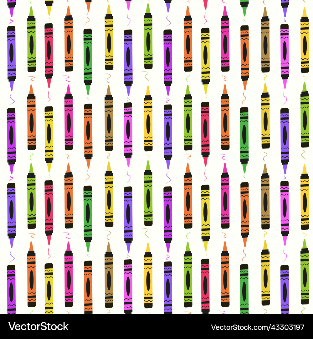 Colorful crayons in vertical row seamless pattern Colorful crayons in vertical row seamless pattern vector image
