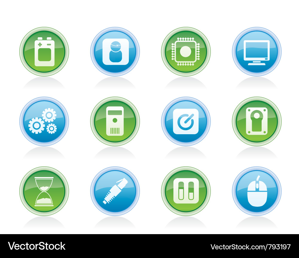 Computer and mobile phone elements icon Vector Image