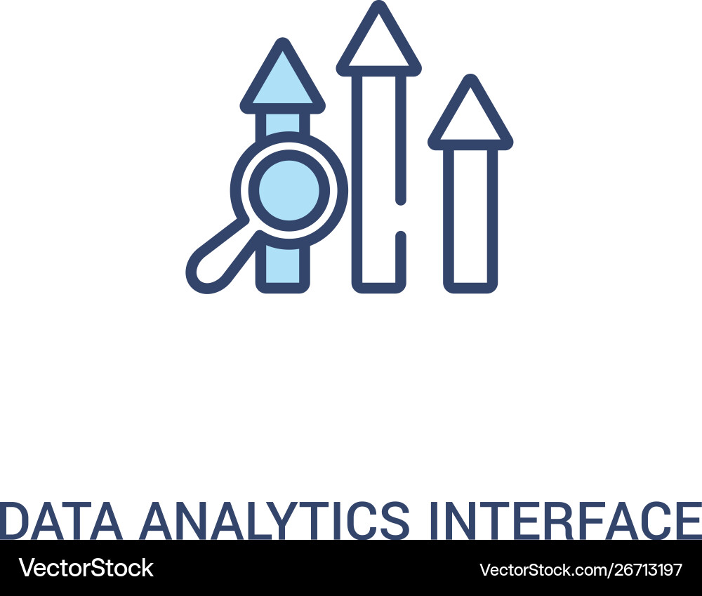 Data analytics interface concept 2 colored icon Data analytics interface concept 2 colored icon vector image