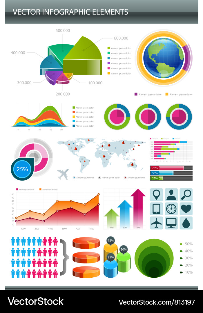 Data & Chart Elements vector image