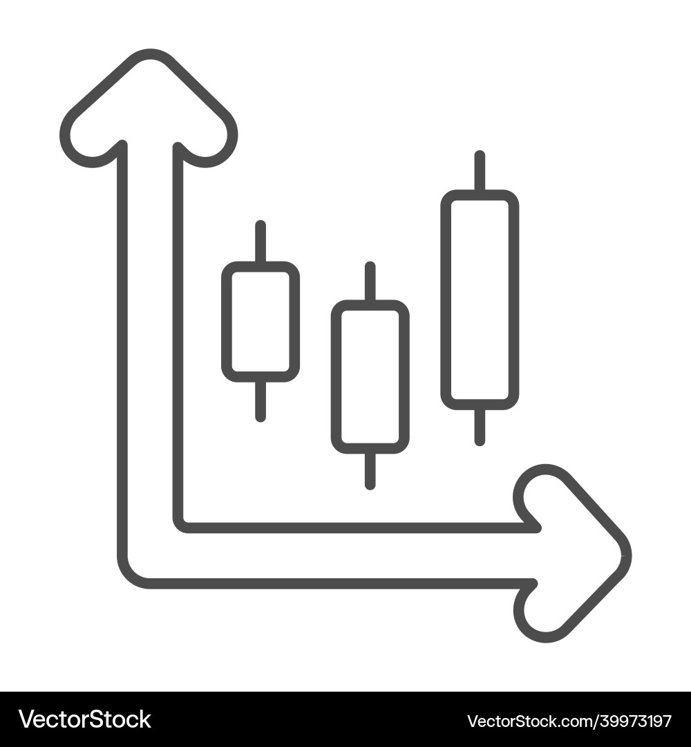 Dynamic bar chart thin line icon diagram concept Dynamic bar chart thin line icon diagram concept Vector Image