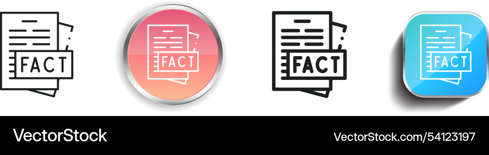 Facts icon thin linear regular and button style Vector Image