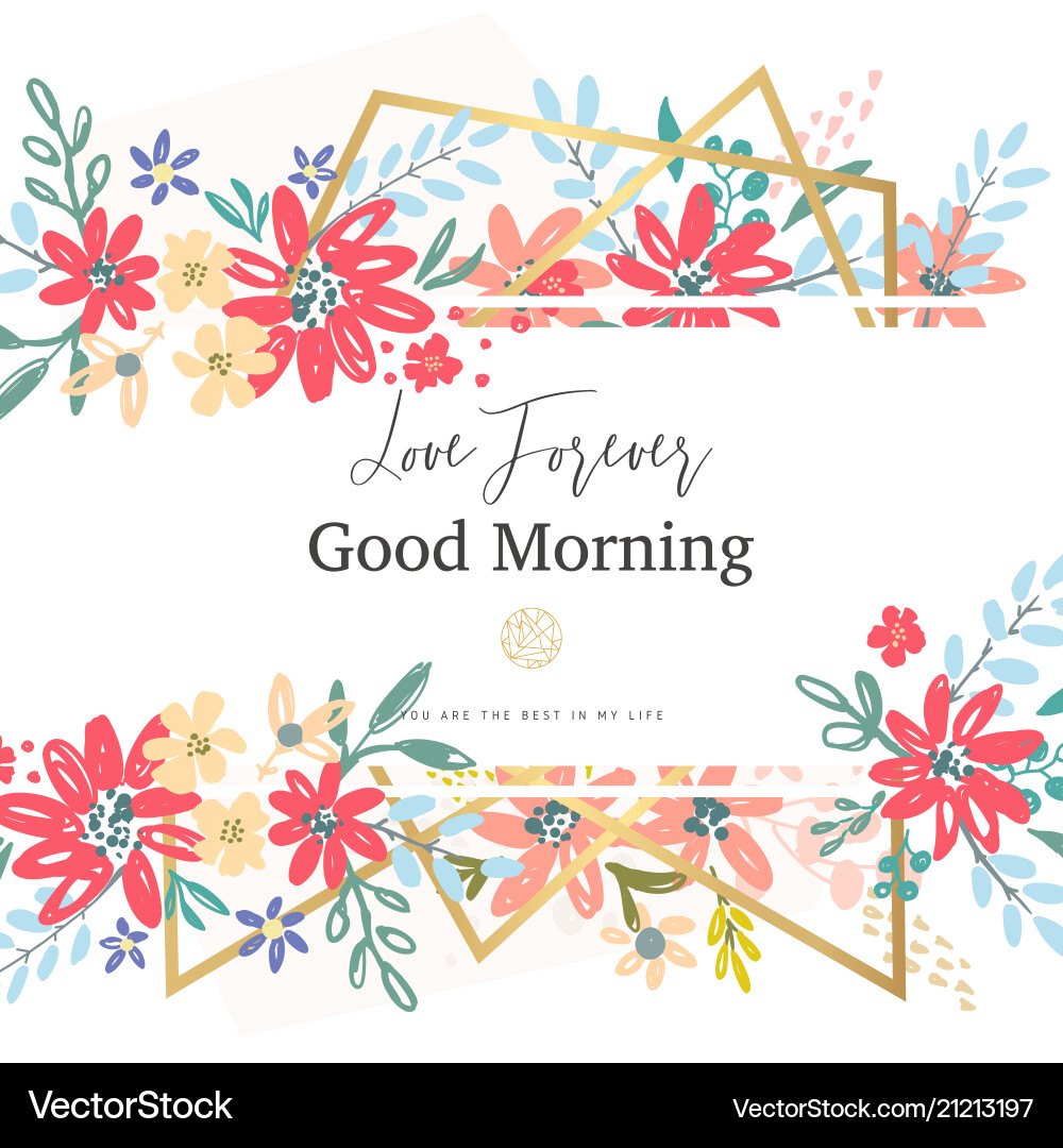 Floral Gold Geometric Banner Vector Image