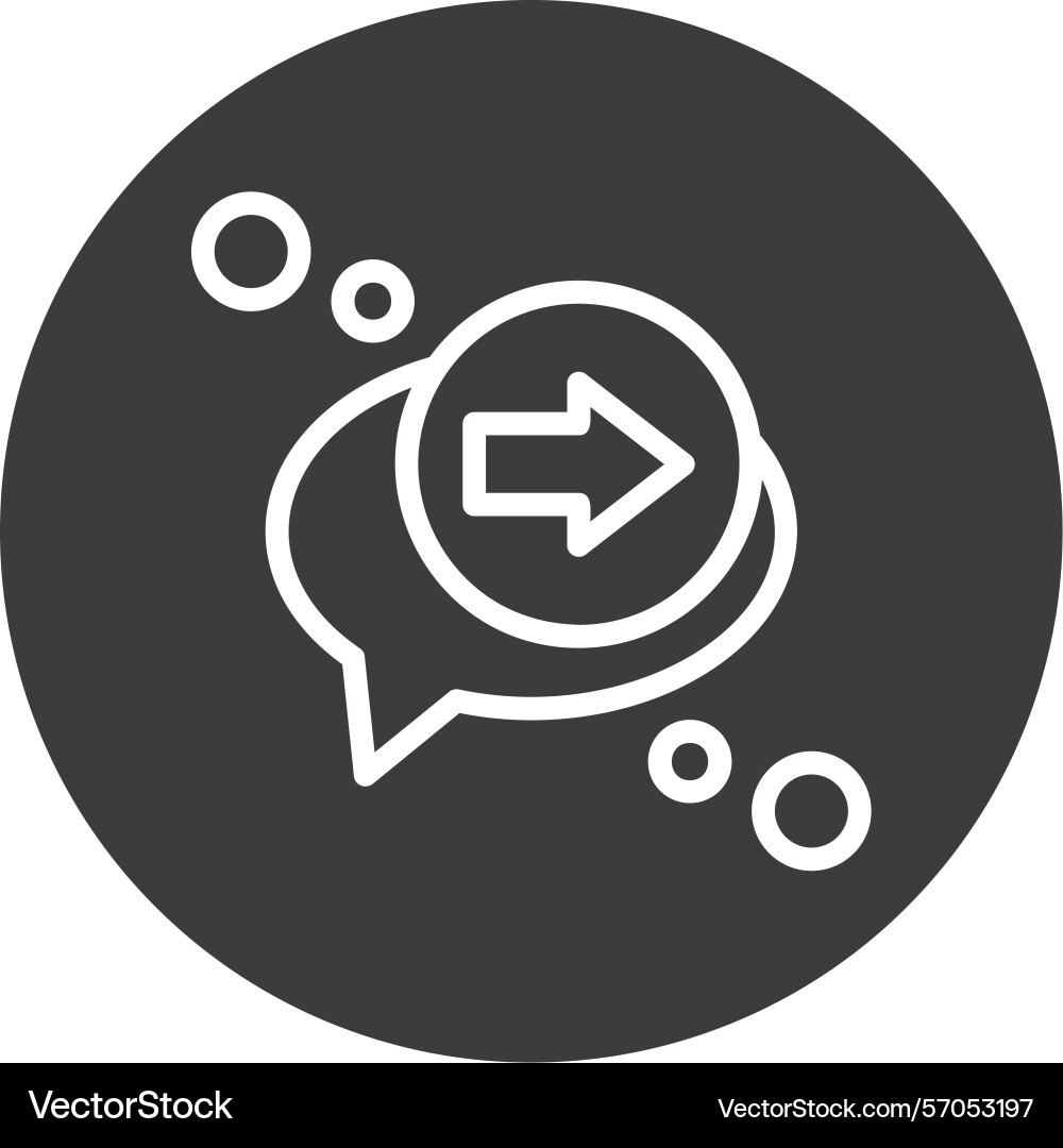 Forward message line circle style icon design Vector Image