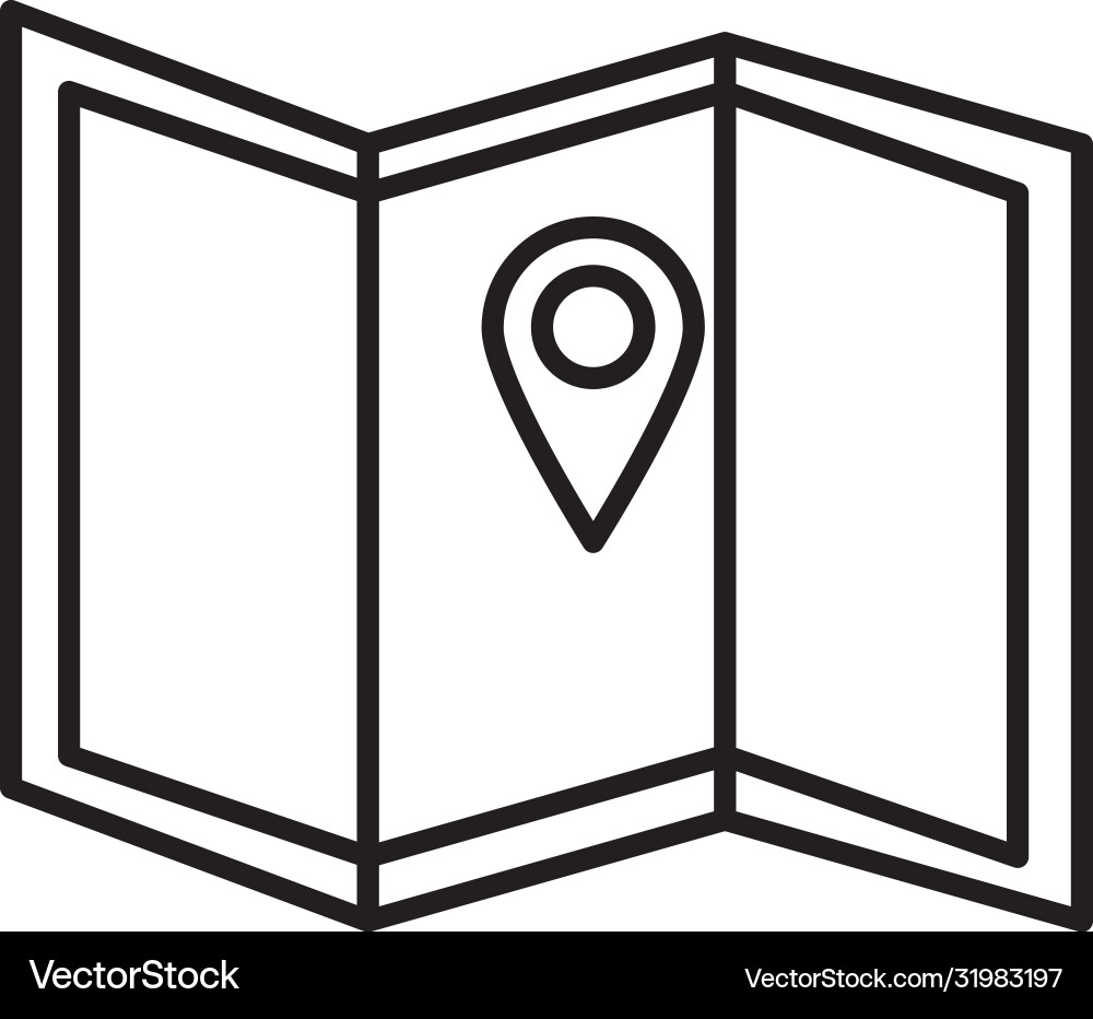 Gps mark on map line style icon design Gps mark on map line style icon design vector image