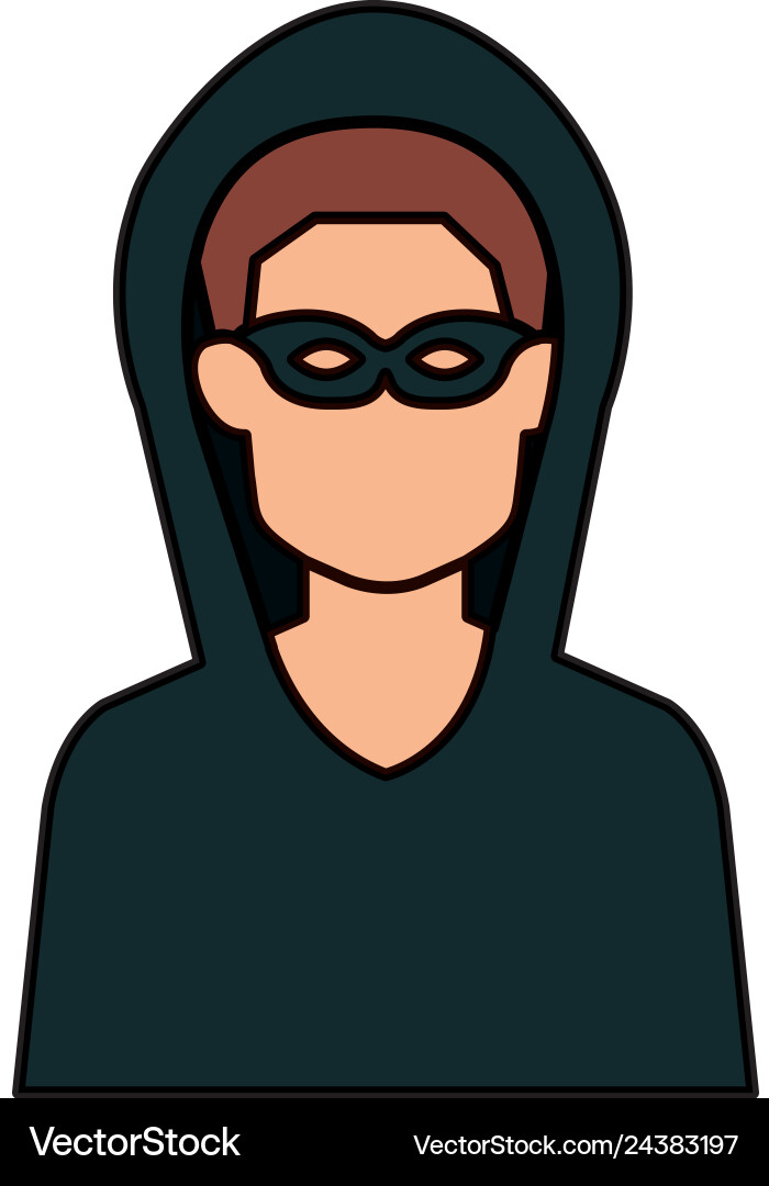 Hacker avatar character icon Vector Image