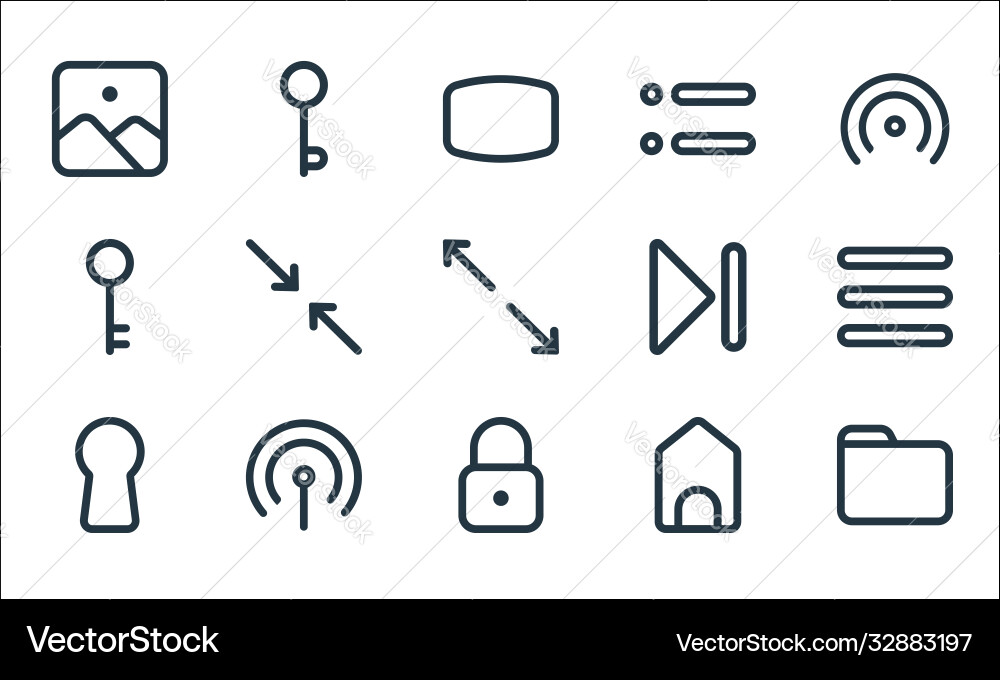 Interface line icons linear set quality Interface line icons linear set quality vector image