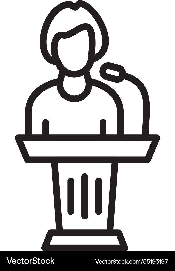 Lectern line icon design Vector Image