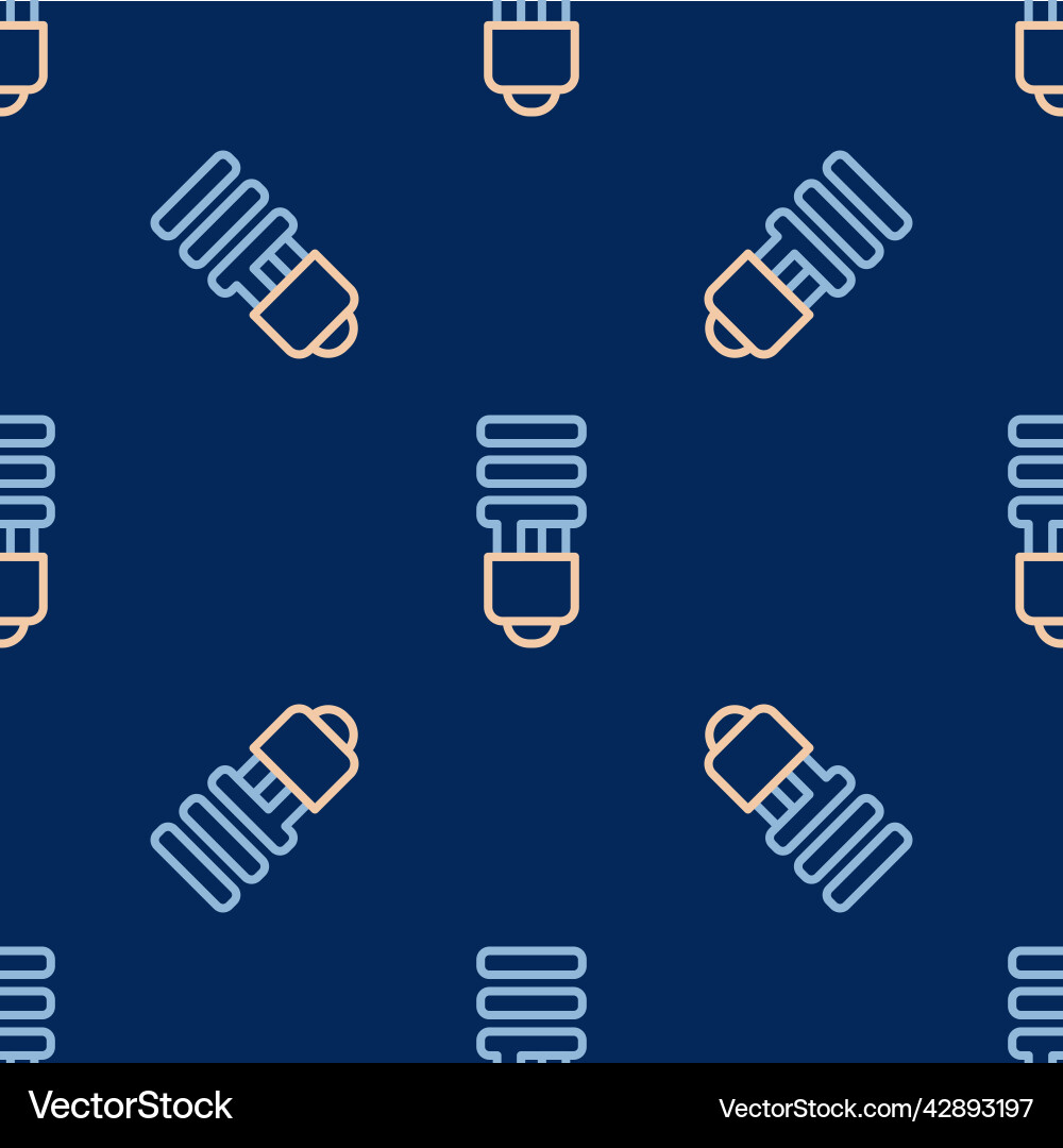 Line led light bulb icon isolated seamless pattern Line led light bulb icon isolated seamless pattern vector image