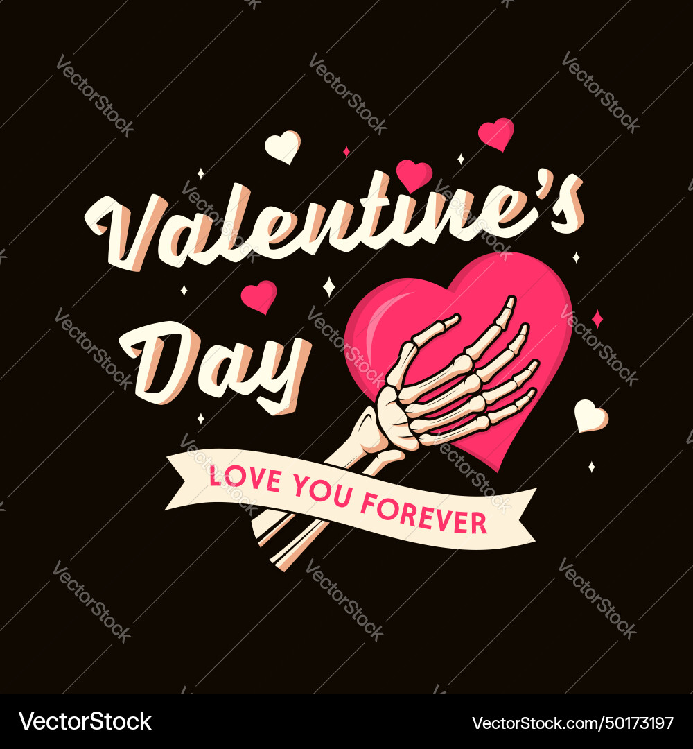 Love you forever skeleton vector image