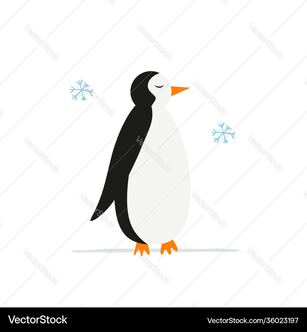Lustiger Pinguin isoliert auf weißer Skizze für Ihre Lustiger Pinguin isoliert auf weißer Skizze für Ihre vektorbild