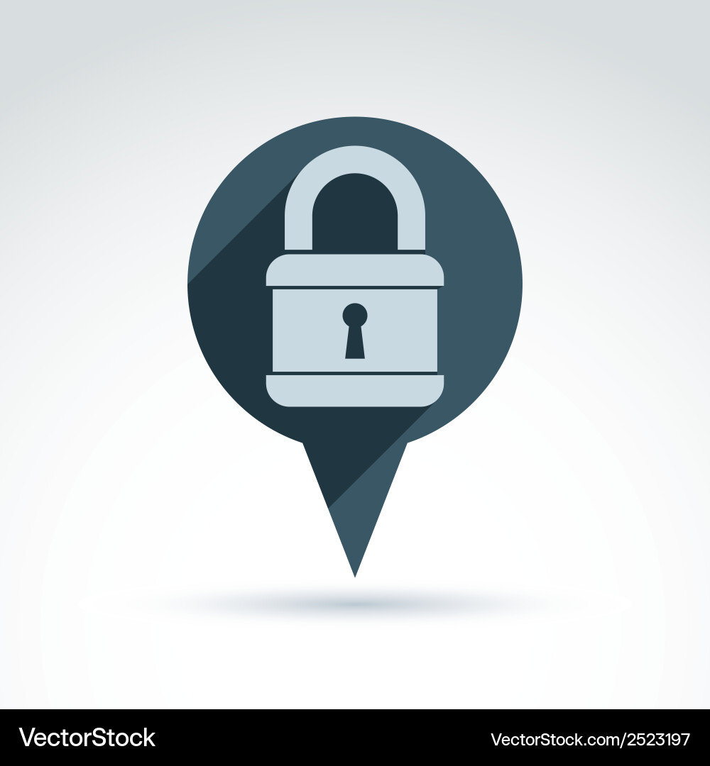 Monochrome speech bubble with a padlock isolated Vector Image
