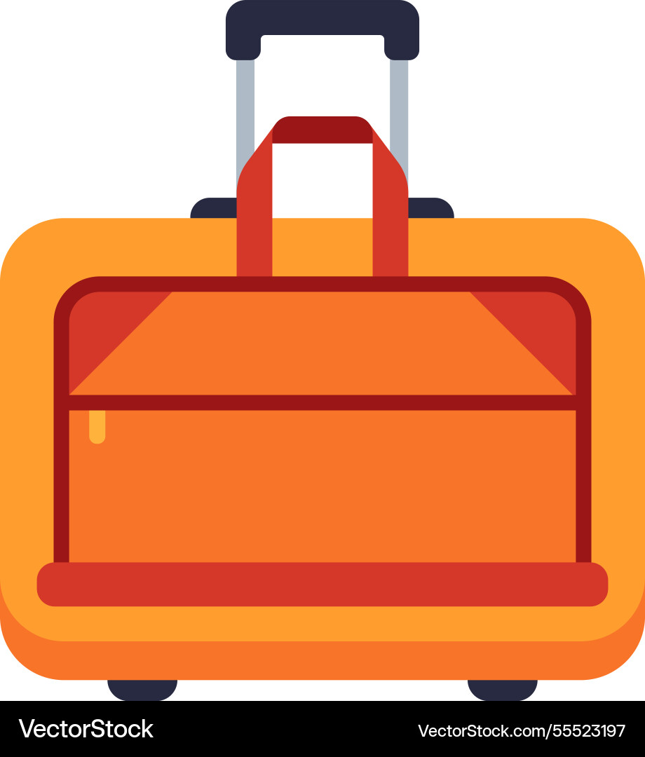 Open rolling suitcase with an extended handle Open rolling suitcase with an extended handle vector image