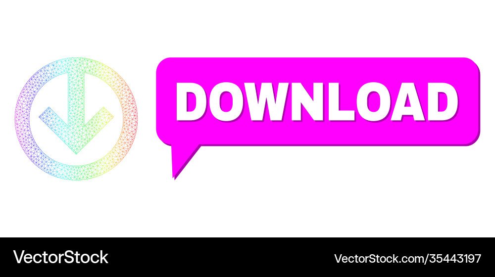 Rainbow net gradient direction down icon Vector Image