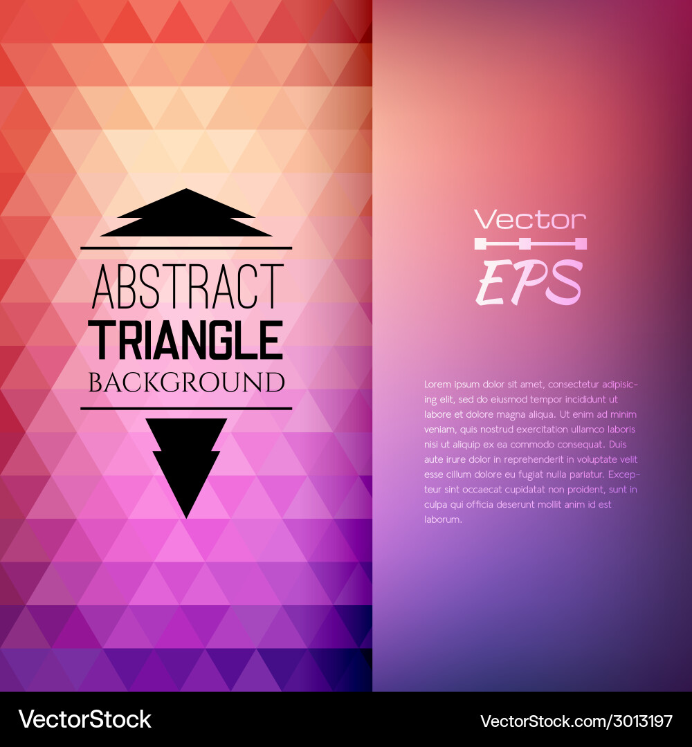 Retro mosaic pattern of geometric triangle shapes vector image