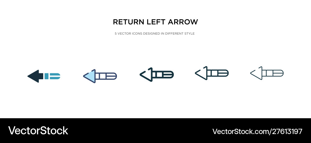 Return left arrow icon in different style two Vector Image