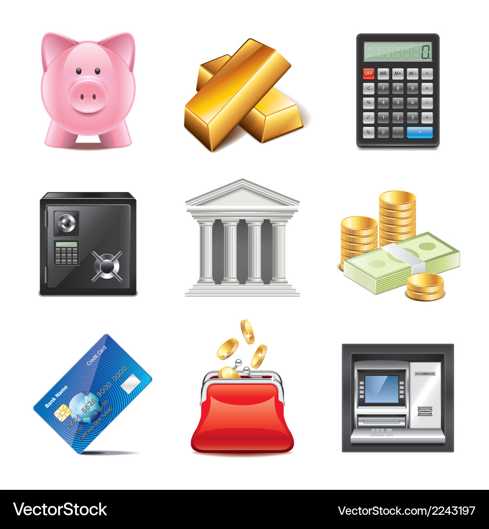 Set bank Royalty Free Vector Image - VectorStock