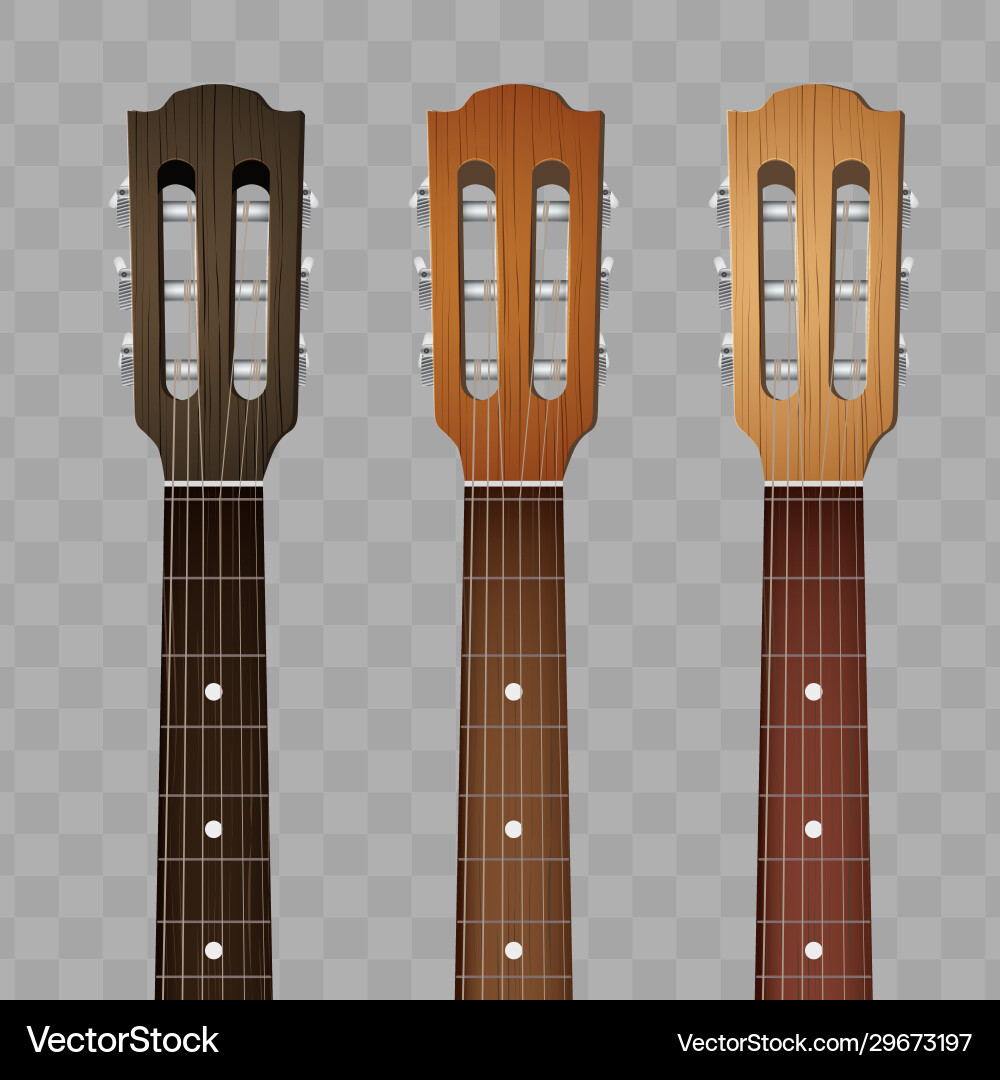 Set Gitarre Halsbrett und Kopfstock Set Gitarre Halsbrett und Kopfstock vektorbild