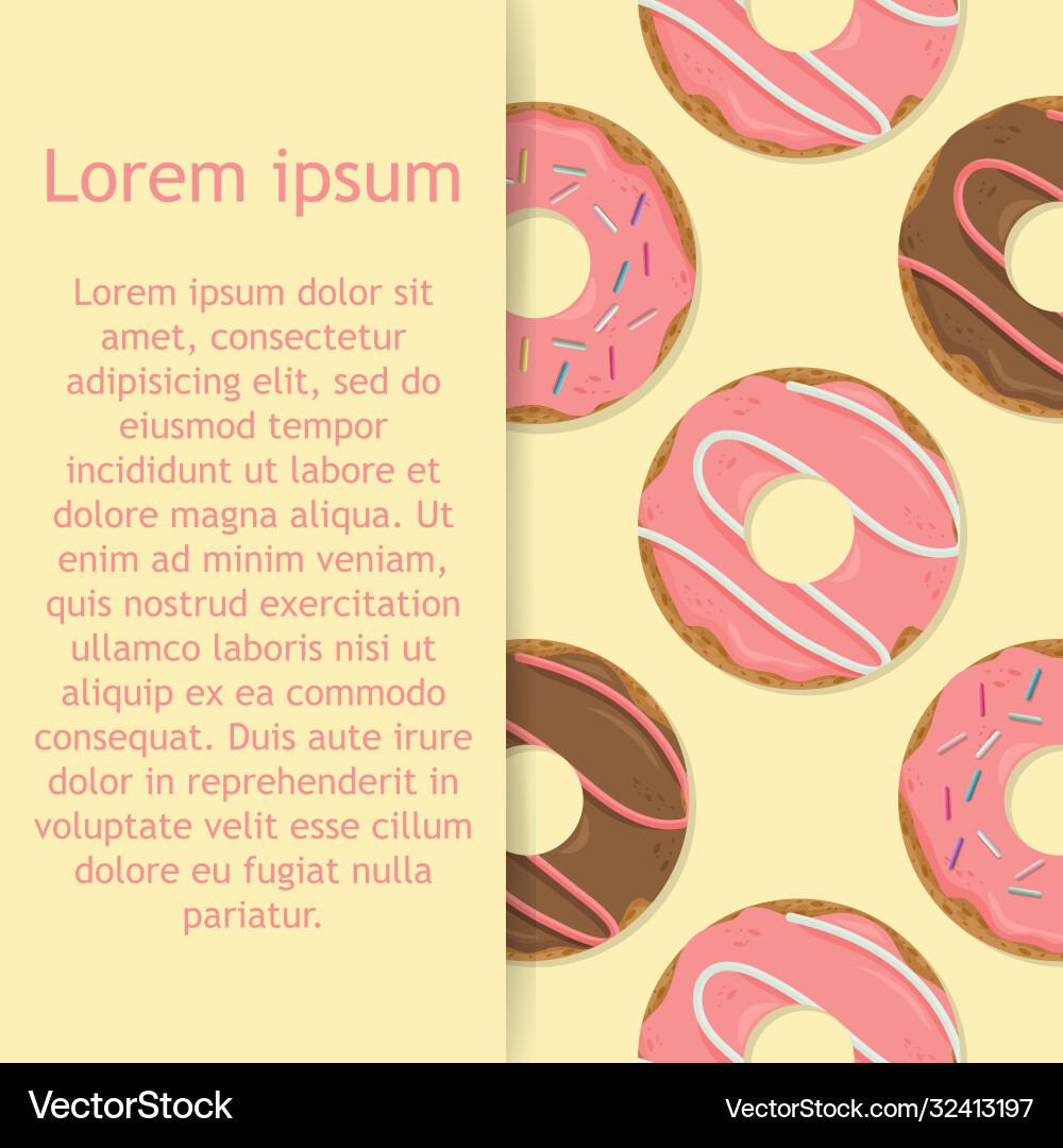 Sweet summer seamless pattern with donuts Sweet summer seamless pattern with donuts vector image