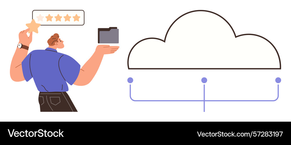 User rating value and cloud storage connection User rating value and cloud storage connection vector image