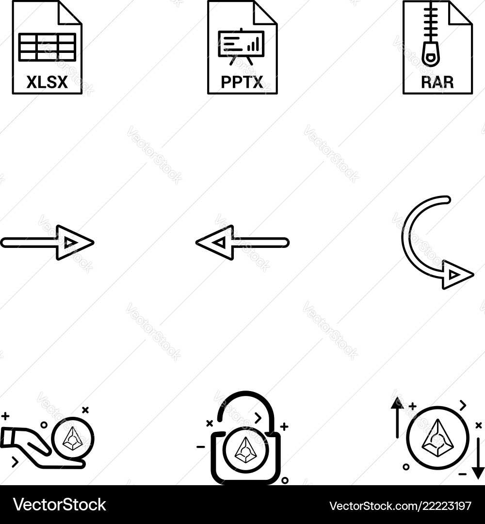 Xlsx excel pptx power point rar compressed vector image