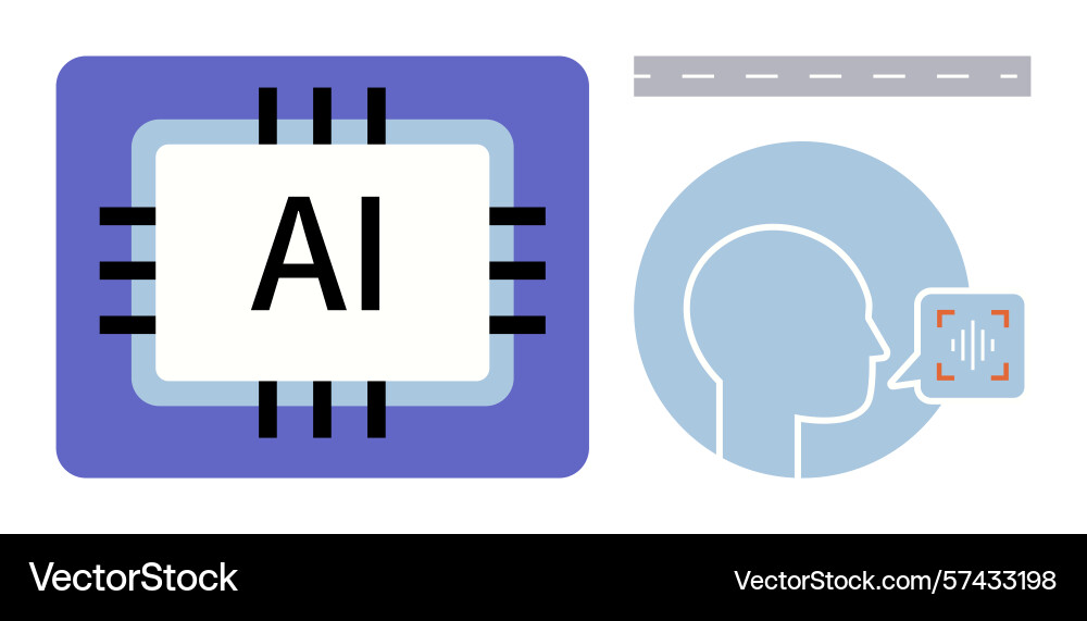Ai processor and voice recognition system Ai processor and voice recognition system vector image