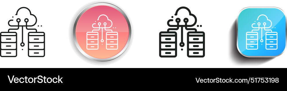 Big data icon thin linear regular and button Big data icon thin linear regular and button vector image