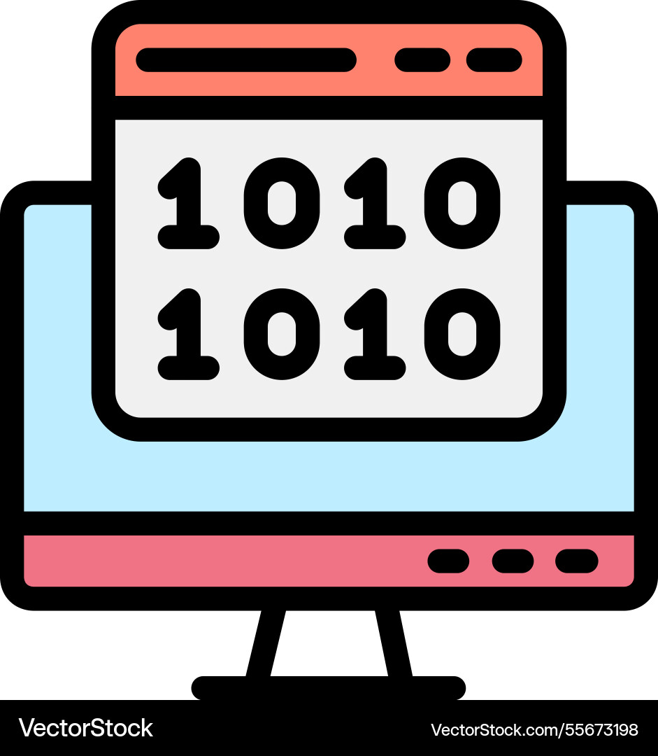 Binary code icon design vector image