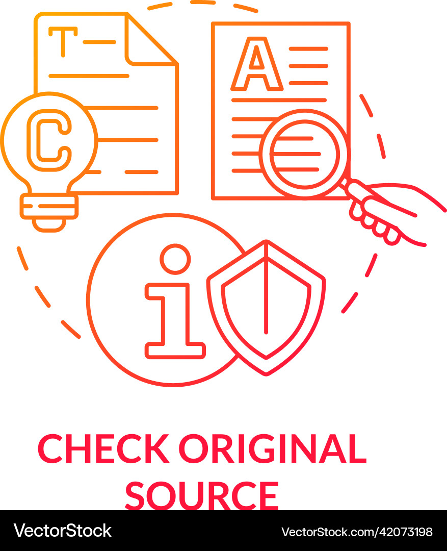Check Original Source - Red Icon vector image