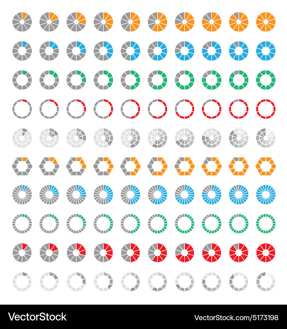 Circular Progress Icons Set vector image