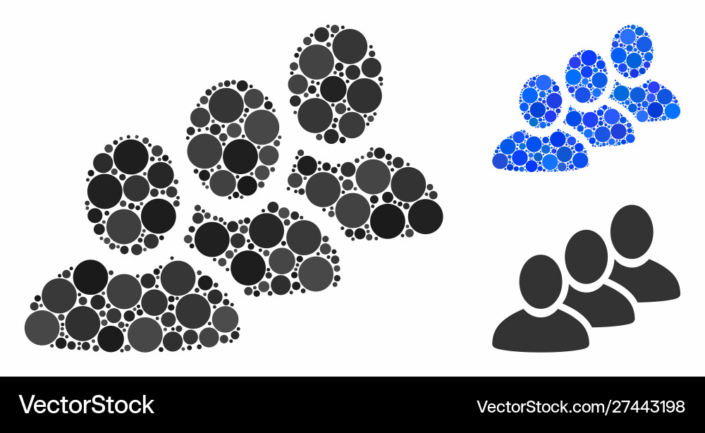 Customer queue mosaic icon round dots Customer queue mosaic icon round dots vector image
