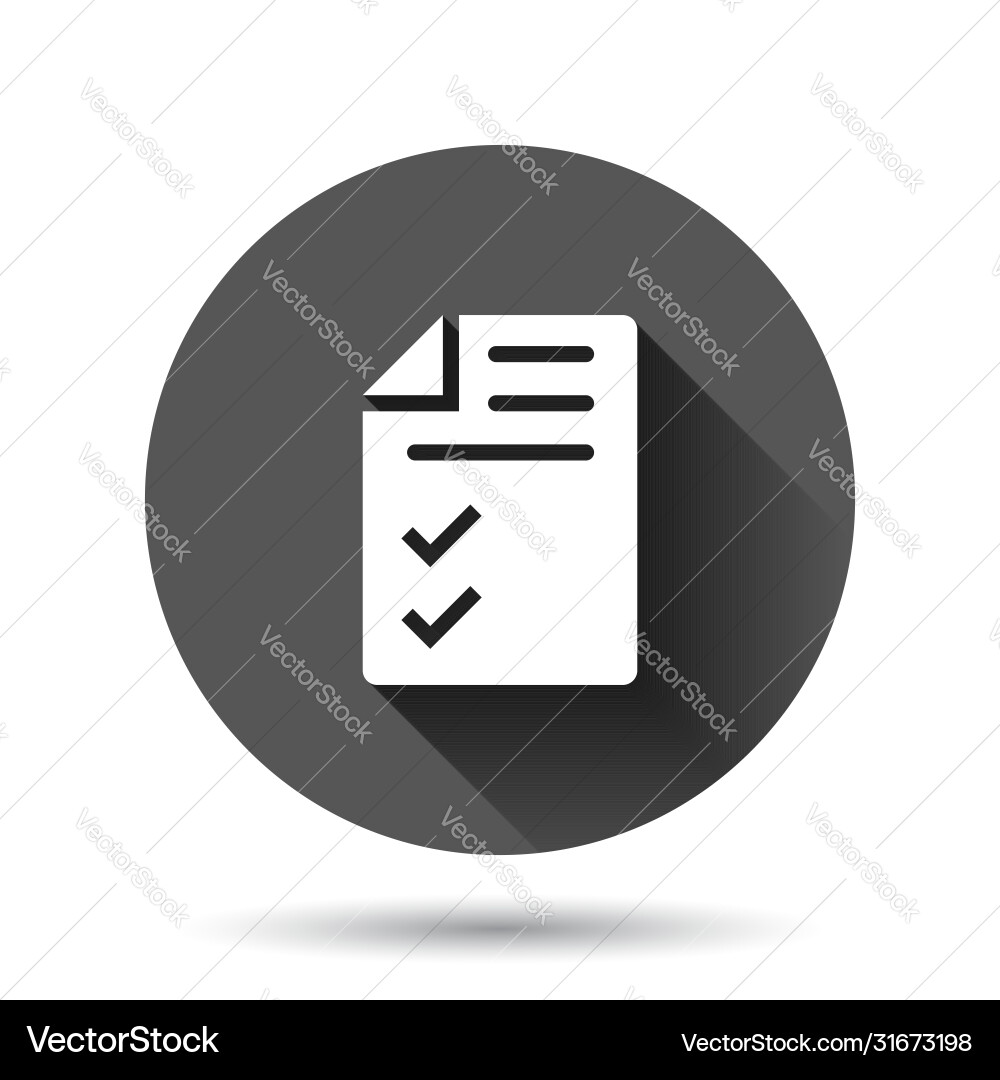 Document checklist icon in flat style report Vector Image