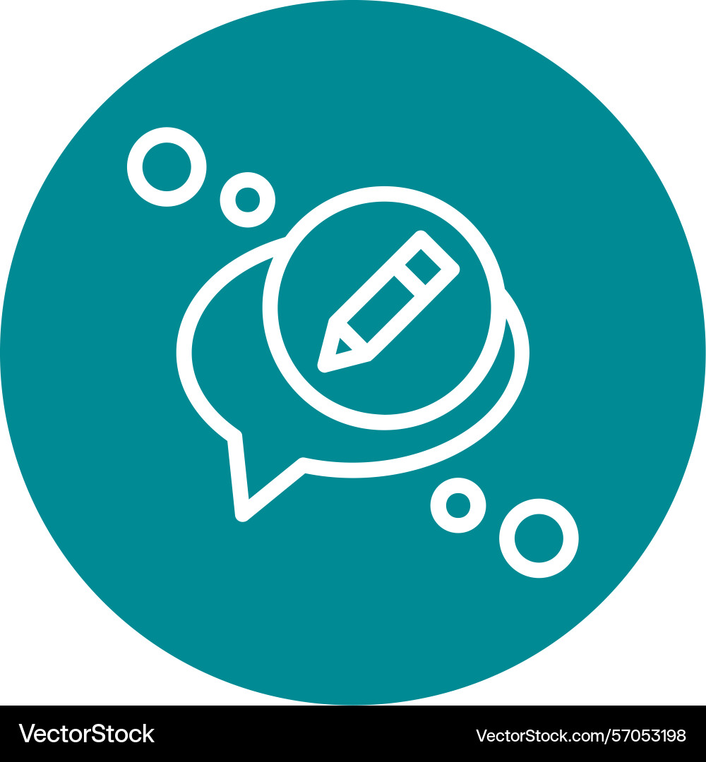 Edit message line circle style icon design vector image