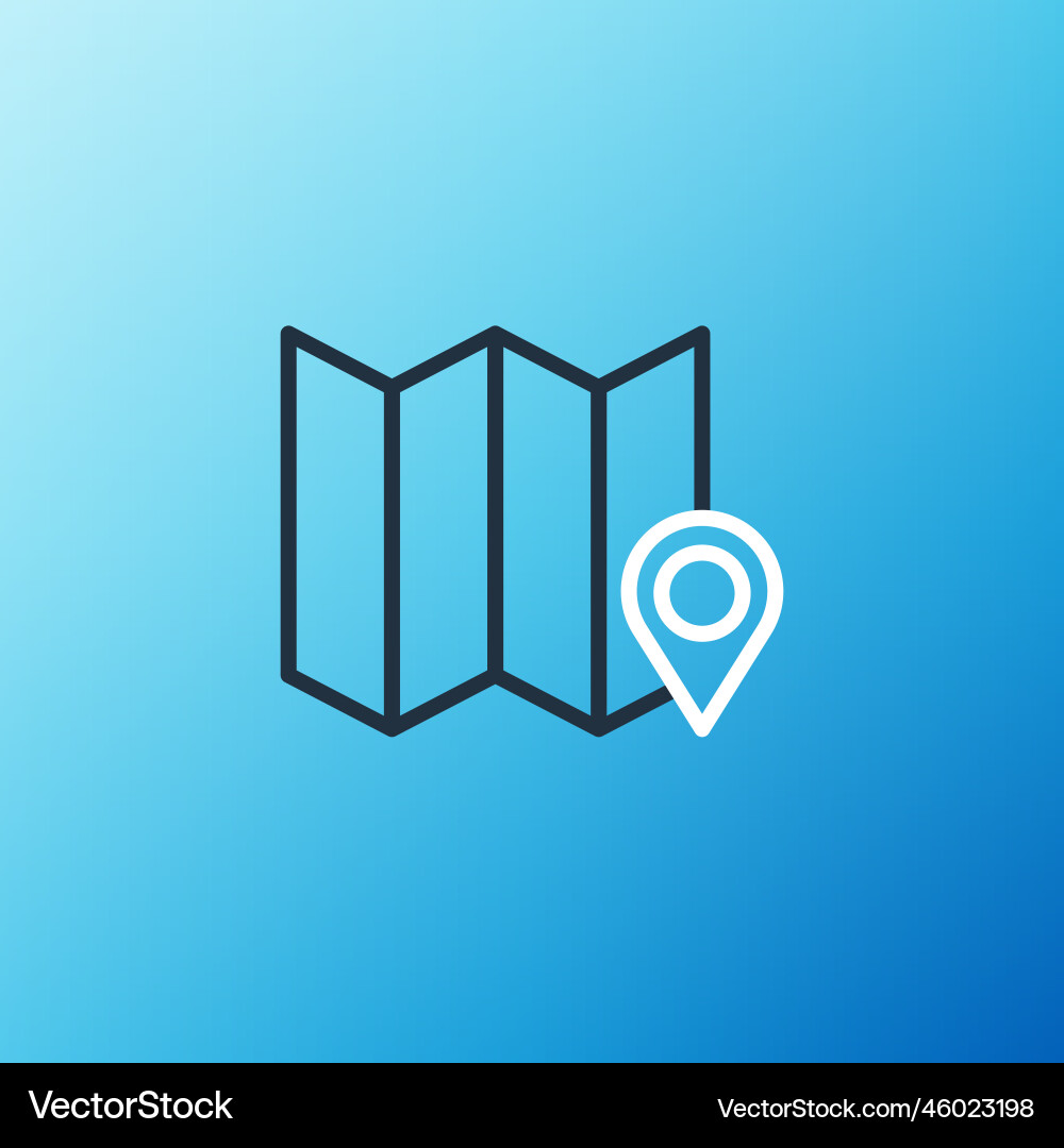Folded Map with Location Marker vector image