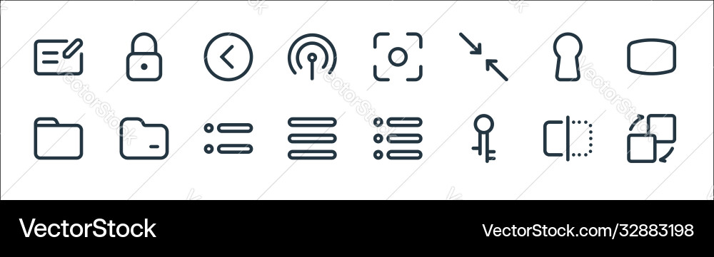 Interface line icons linear set quality Interface line icons linear set quality vector image