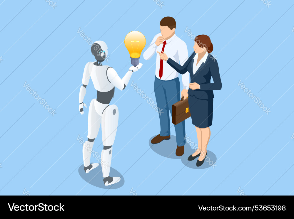 Isometric generative bot for creating ideas Isometric generative bot for creating ideas vector image