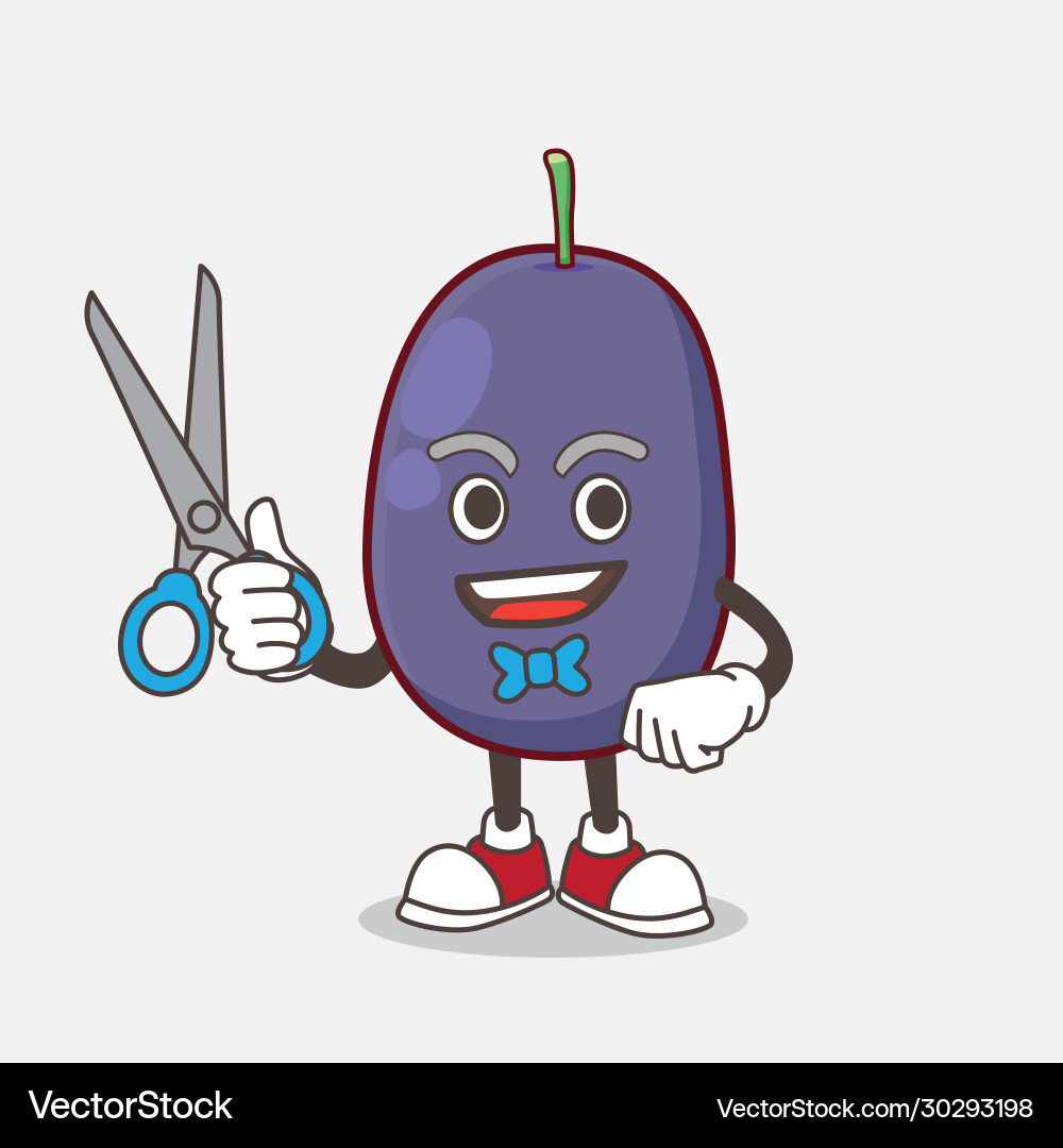 Java plum cartoon mascot character as smiling vector image
