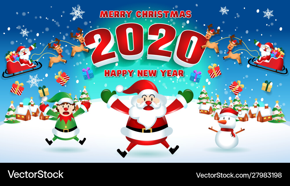 Merry christmassanta claus niedlich karikatur Merry christmassanta claus niedlich karikatur vektorbild