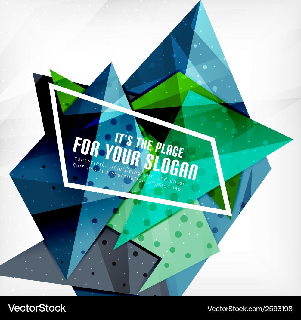 Modern 3d glossy overlapping triangles vector image