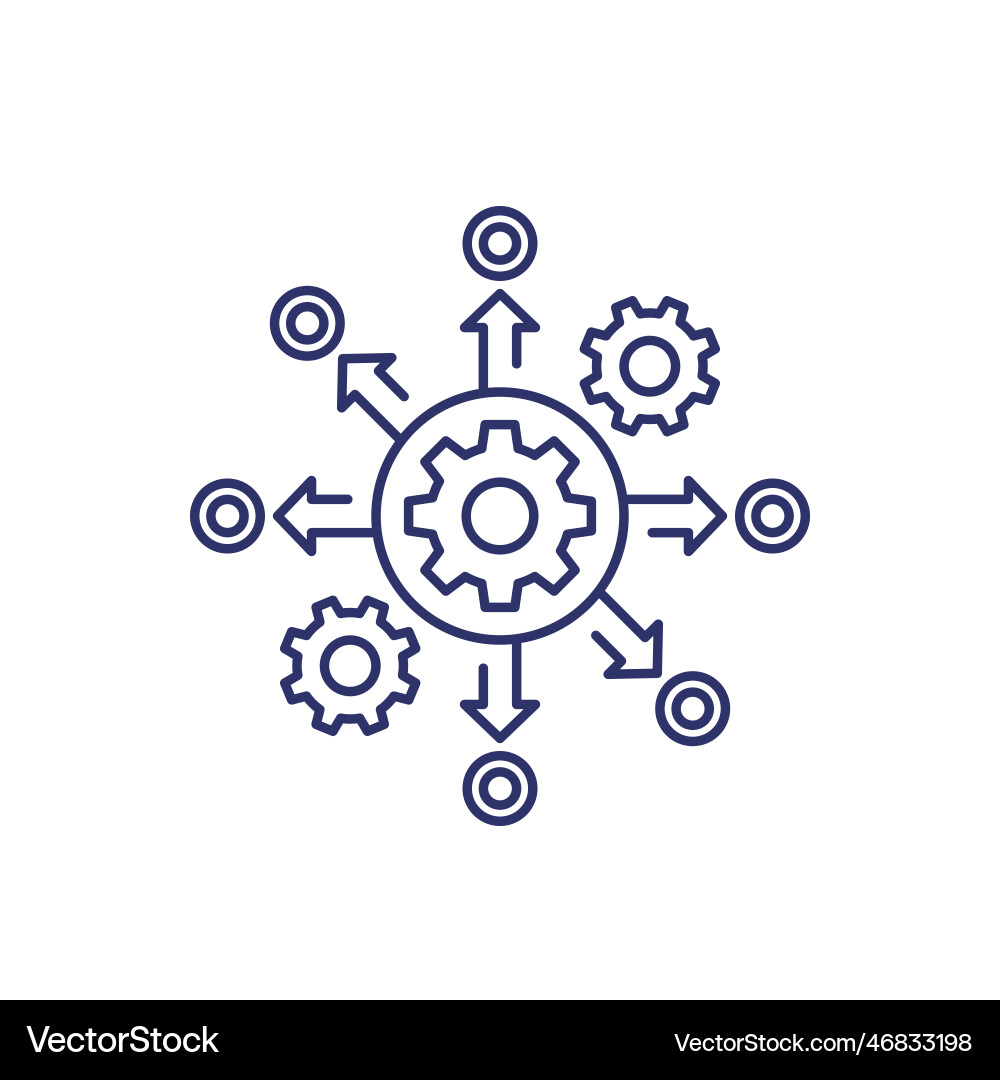 Process automation operations line icon vector image