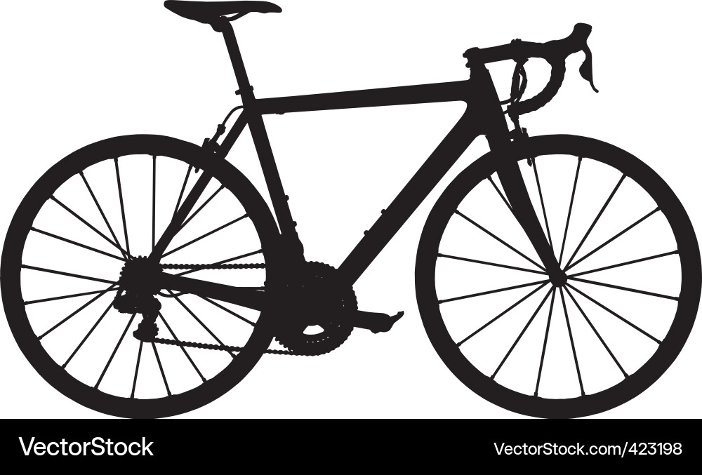 Road Race Fahrrad Silhouette Vektorbild