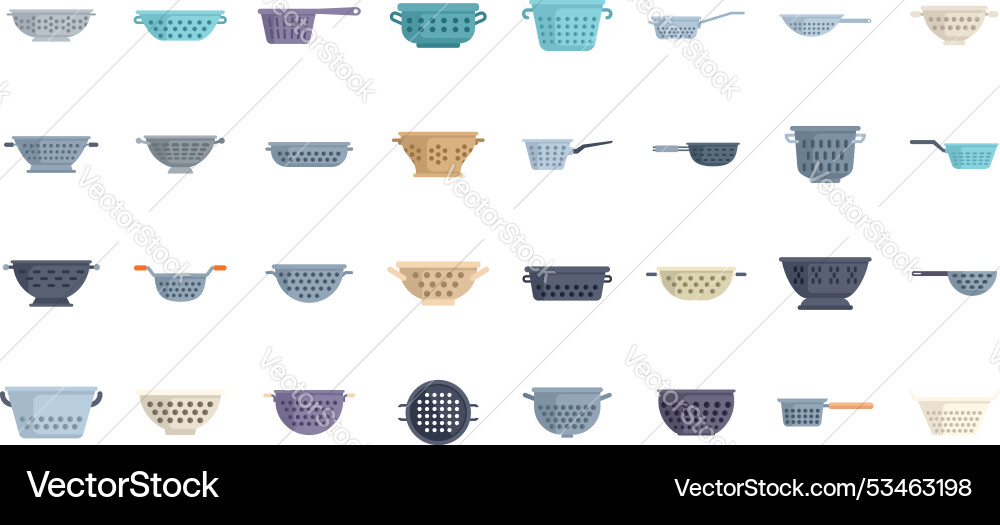Set aus verschiedenen Colandern für Kochküche Set aus verschiedenen Colandern für Kochküche vektorbild