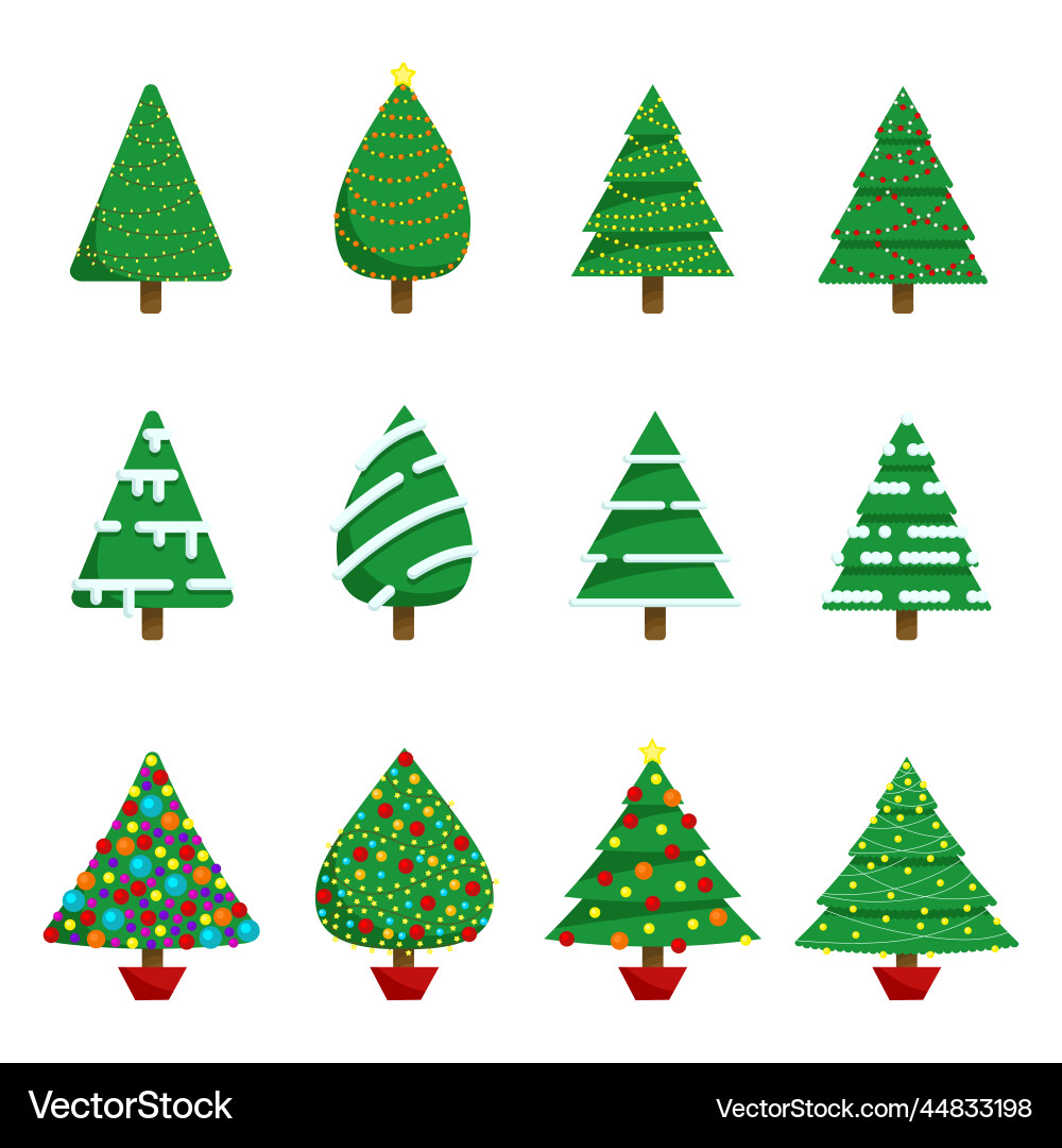 Set of christmas tree Set of christmas tree vector image