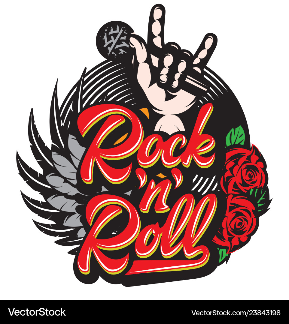 Stilvolle Druckvorlage zum Thema Rock Stilvolle Druckvorlage zum Thema Rock vektorbild