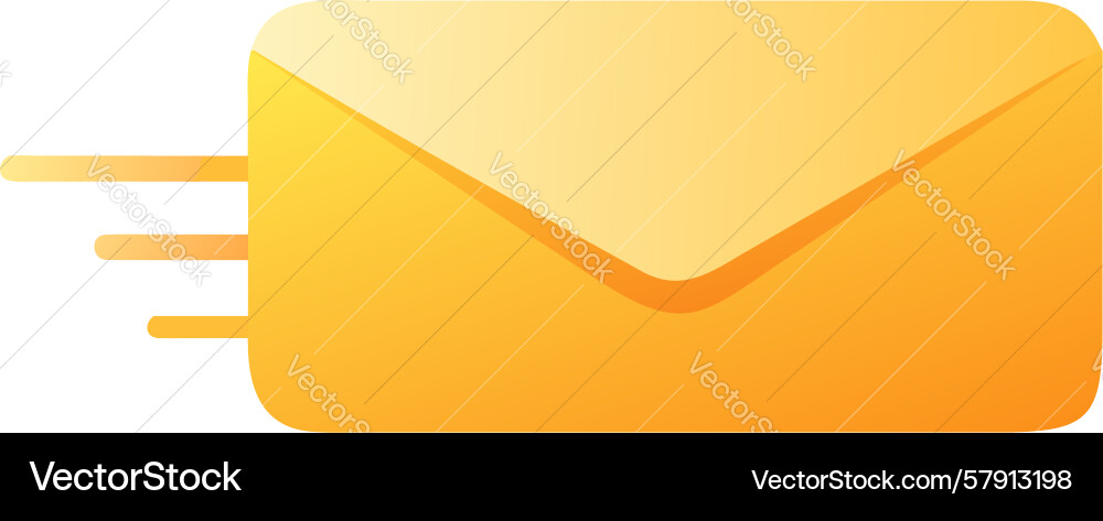 Swift yellow envelope icon with speed lines Vector Image