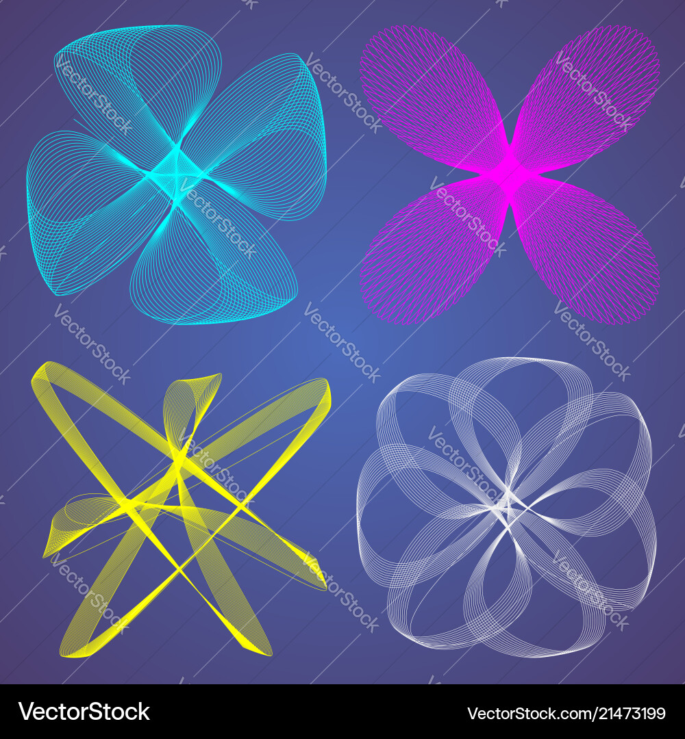 A set of spiral lines for background mathematical A set of spiral lines for background mathematical vector image