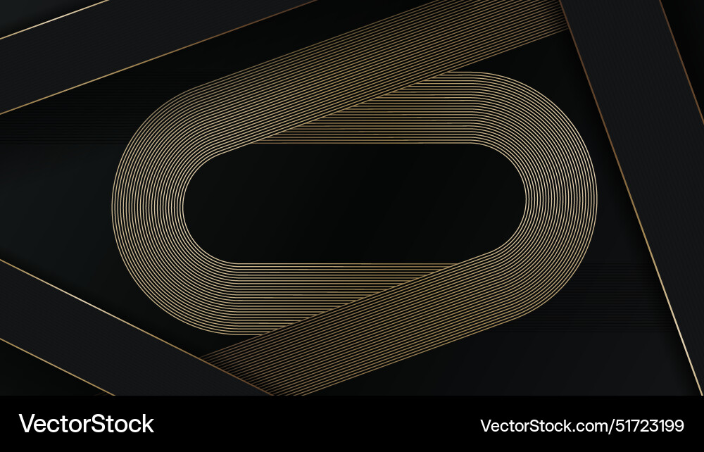 Abstract black background with gold line luxury Vector Image