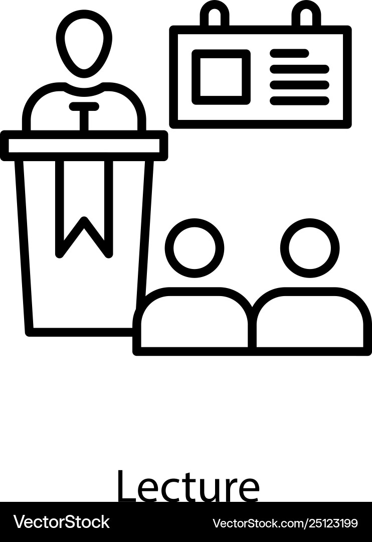Class teacher concept lecture line icon Vector Image