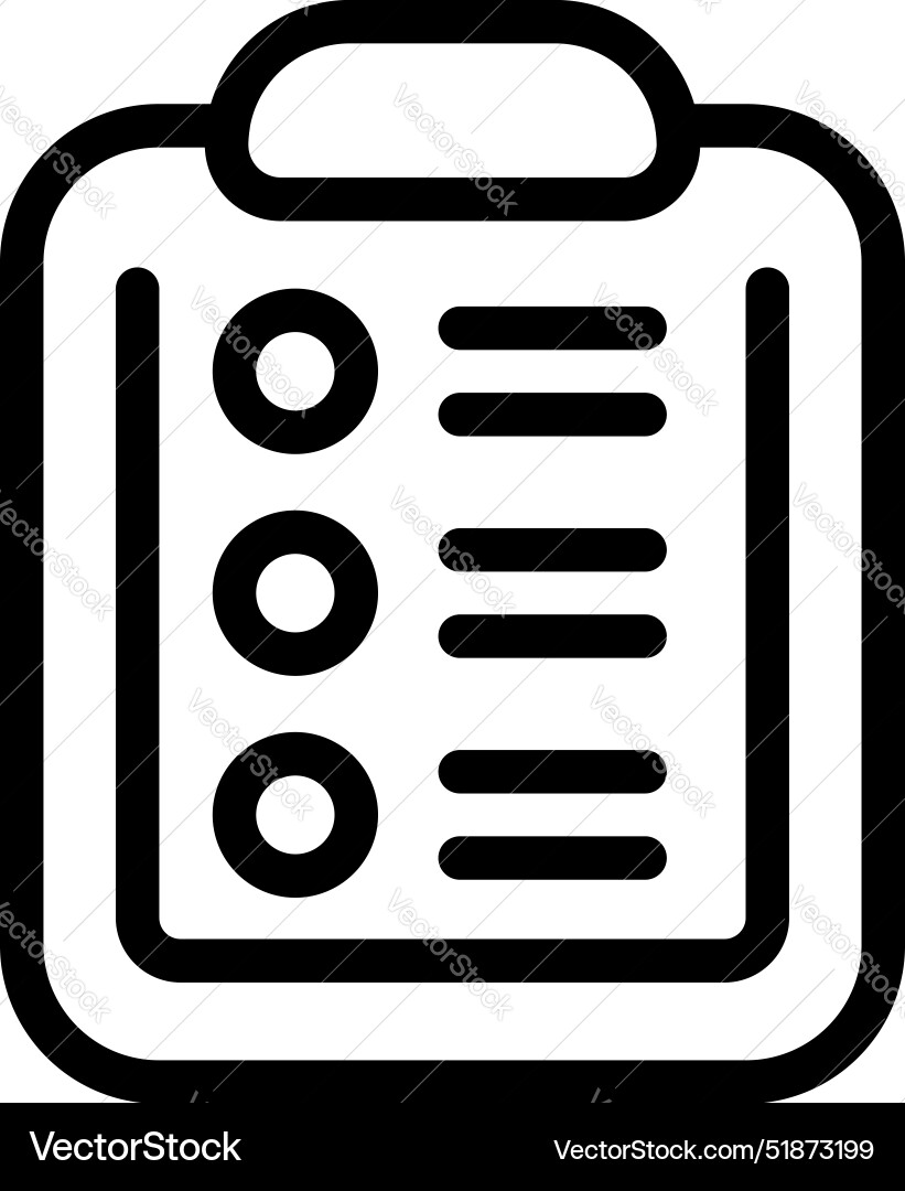Clipboard with checklist icon linear style Clipboard with checklist icon linear style vector image